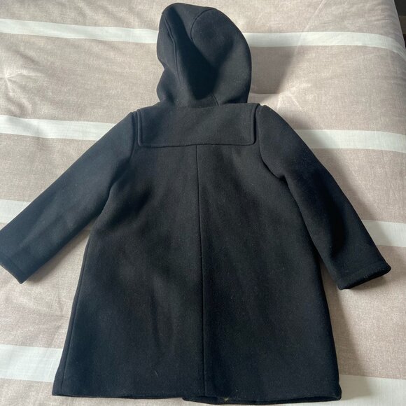 EUC Baby Gap Black Wool Pea Coat with Hood Toddler Girl Sz 4 years - Picture 8 of 8